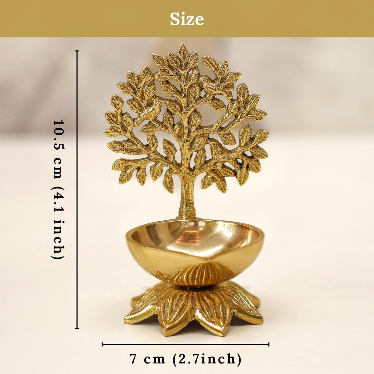 Behoma 100% Pure Brass Kalpavriksha Diya for Puja | Deepak for Mandir