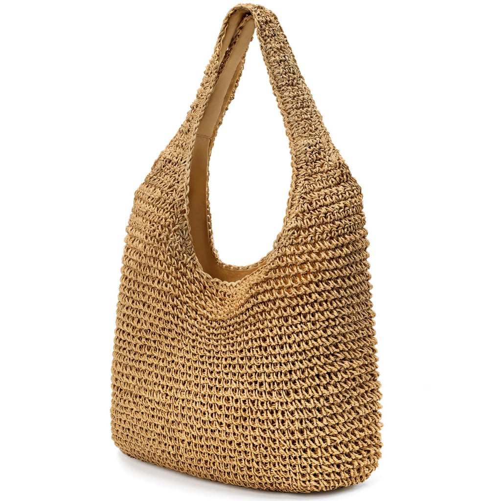 PALAY Tote Bag for Woman Straw Woven Boho Summer Beach Shoulder Handbag