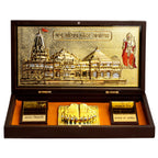 Piepot Shree Ram Janmbhumi Temple ayodhya l Shree Ram Charan Paduka l Devotional Prayer Box | Momento with Fragrance Decorative Showpiece Box Packing | Diwali Gifting Charan Paduka