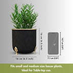 BEHOMA Metal Leaf Leg Planter for Home, Black