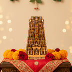 Artarium Rameshwaram Temple Miniature Statue – Shiva Lingam Model, Ramanathaswamy Mandir Idol, Sacred South Indian Temple Decor for Home/Office, Puja Gift, (Resin, Height- 9 Inch, Antique Finish)