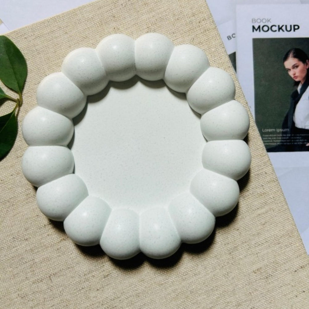 THE GREY BLEND® Trinket Tray for Jewellery - Handmade Concrete Jewelry Dish Organizer for Rings, Earrings & Makeup | Aesthetic Vanity Tray for Dresser, Bathroom & Home Decor