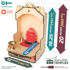 Townside® Moksha Temple Wooden Pooja Mandir for Home & Office, Puja Stand for Floor & Wall with LED Light (H: 20, L: 12, W: 12 inches) Traditional Beige