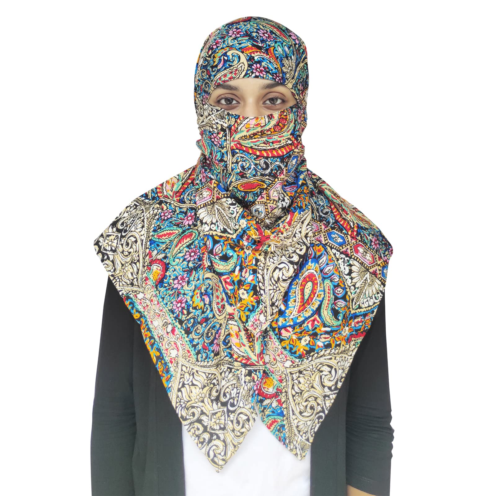 Switchon Female Rayon Anti Pollution Full Face Scarf Uv Sun Rays Protection Scarf For Women - Free Size (Multi2)