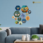 Artvibes Spread Your Wings Hexagon Shape MDF Wooden Wall Decor Items | Motivational Wall Decor | Wall Accent | Graphic Art | Gift Items | Office Wall Decoration Items (WPS_205N), Set of 13