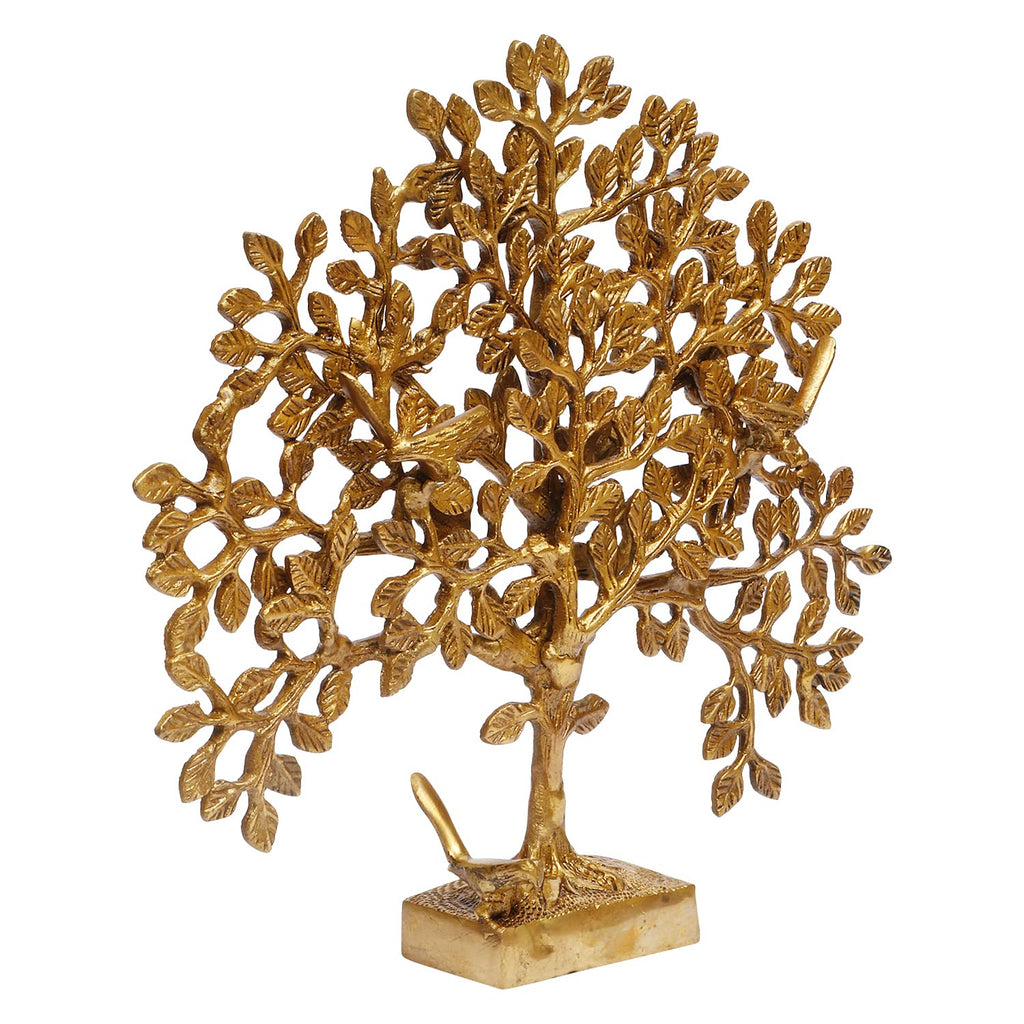 ARTVARKO Brass Tree of Life Sucess Birds Sitting on Tree's Branch Traditional Decorative Kalpavriksha Vastu Fengshui Decor Showpieces for Home Office Gift 12 Inch.