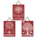 Artvibes Tribal Warli Art Decor Decorative MDF Wooden Wall Art for Home | Living Room | Office | Wall Art Painting For Hall | Graphic Artwork | Wall Art Print | Ideal Gifts (WH_96157N), Set of 3