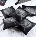 JDX Velvet Decorative 250 TC Cushion Cover for Living Room and Sofa, 8073_Black