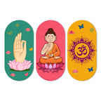 Artvibes Auspicious and Holy Symbols Wooden Wall Hanger for Good Luck | Prosperity Home | Office | Spiritual Decor Items | Wall Poster| Stylish Modern Decor Item | Gift Items (WH_9025N), Set of 3