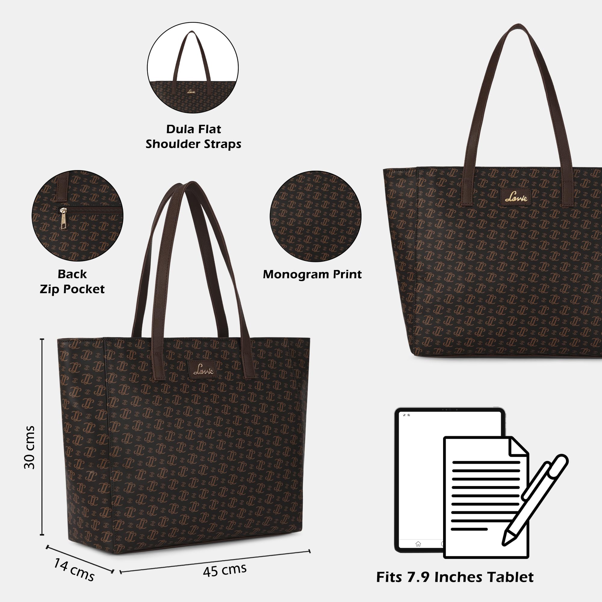 Lavie Women's Malgana Tote Handbag | Tote Bag For Work | Ladies Purse | Stylish Shoulder Bag | Gift for Women