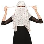 7 season's Girls Cotton Scarf Cum Mask Universal Size Usable For Vehicle Driver For Sunlight Uv Protection White Printed Design (Star-S), Female