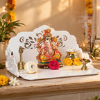 Gift Kya De Acrylic Pooja Mandir for Home Wall | Small Temple for Office & Room | Indian Acrylic Temple for Table or Shelf | Compact DIY Mandir | 12x9x6 Inch | Classic Design