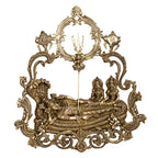 ARTVARKO Big Brass Rare Vishnu Laxmi Sitting on Sheshnaag Wall Hanging Brahma from Navel Murti Lord Bhagwan Narayan Lakshmi Statue 60 cm