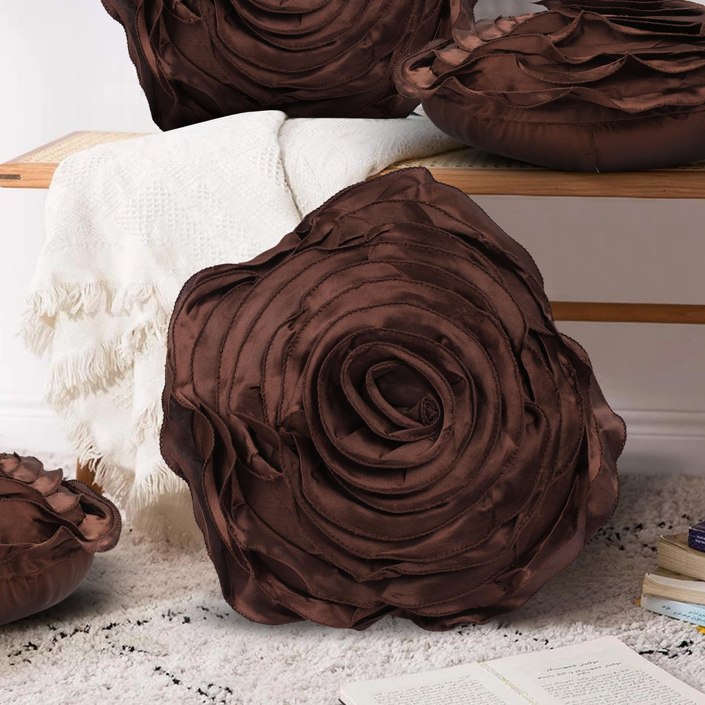 JDX Latest Desighner Cushion Cover for Living Room and Sofa, 8076_Brown,Velvet,250 TC