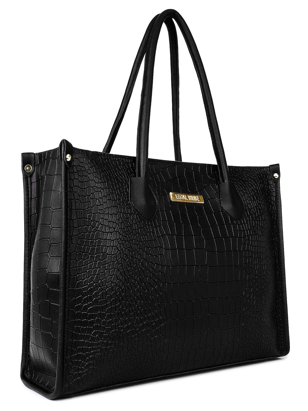 LEGAL BRIBE Women Crock Style Classic Tote Bag (Black)