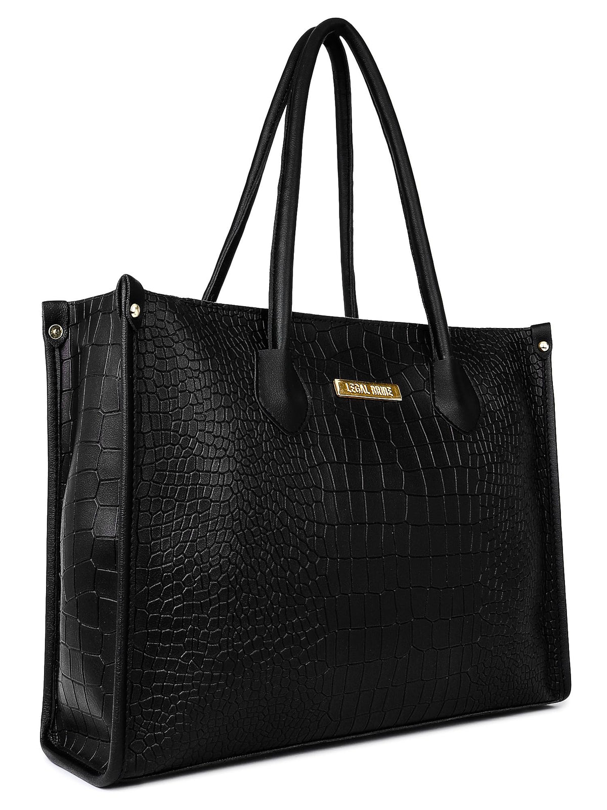 LEGAL BRIBE Women Crock Style Classic Tote Bag (Black)