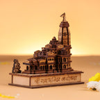 FlowerAura Divine Religious Handcrafted 3D Model of Ayodhya Shri Ram Mandir With Lord Shri Ram Lala Ji Showpiece Figurine For Home Temple, Home Decor, Diwali Gift, Religious Event Gift & Blessing Gift