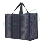 DOUBLE R BAGS Big Eco Cotton Canvas Shopping Bag | Navy Jhola Bag for Milk, Grocery, Fruits & Vegetables | Reinforced Handles | 43×21×35.5 cm | 1 Compartment Kitchen Essential (Pack of 1)