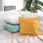 Khooti Velvet Striped Cushion Cover Pack of 1-16 x 16 / 40.64 x 40.64 cm | Teal Green | Soft Pillow Covers Cushion Case for Sofa Bedroom Livingroom Chair Car, Cushion Cover with Zig Zag Pattern