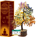 Swanery Seven Chakra Gemston Tree of Life, Positive Energy, Feng Shui Decor, Bonsai, Crystals and Healing Stones, Money Tree, Room Decor Stone, Healing Crystals (Chakra Tree)