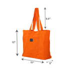 AQVA Cotton Canvas Tote Bag for Women & Girls | Shoulder Bag with Magnetic Button Closure & Solid Colour | Multipurpose Shopping, Travel, Beach, Office Bag | Good Gift Choice for Women (Orange)