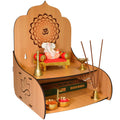 11 Strokes Samarpan Wooden Pooja Mandir for Home Small Size - Foldable DIY Wall Mount Devghar - Modern Singhasan for God & Small Wooden Temple, Puja Stand