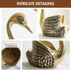 BEHOMA Pair of Swan Candle Holder with Giftbox for Home Decor, Gold