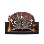 Life TIME Engineered Wood Hand Crafted Ganesh Ji Pattern Home Temple for Puja Temple for Home and Office l Puja Stand l Wall Mandir for Home, Designer Wooden Shelve, Prayer Shelve (Brown) (Pack of 1)