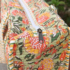 Paavni Decors Women's cotton Handbag - Garden Glow Quilted Tote Bag Stylish Tote Shoulder Bag with Zipper Closure - Elegant Designer Purse for Work