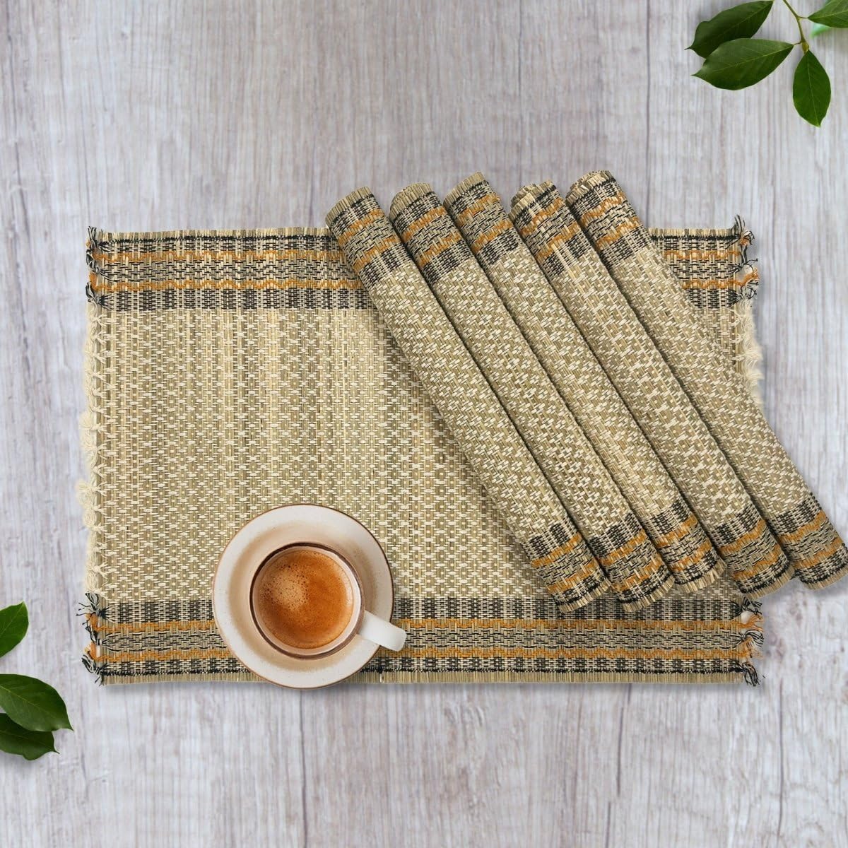 PeepulTree Placemats & Table Cloths (Beige, Pack of 6 - Placemats) Kafalo