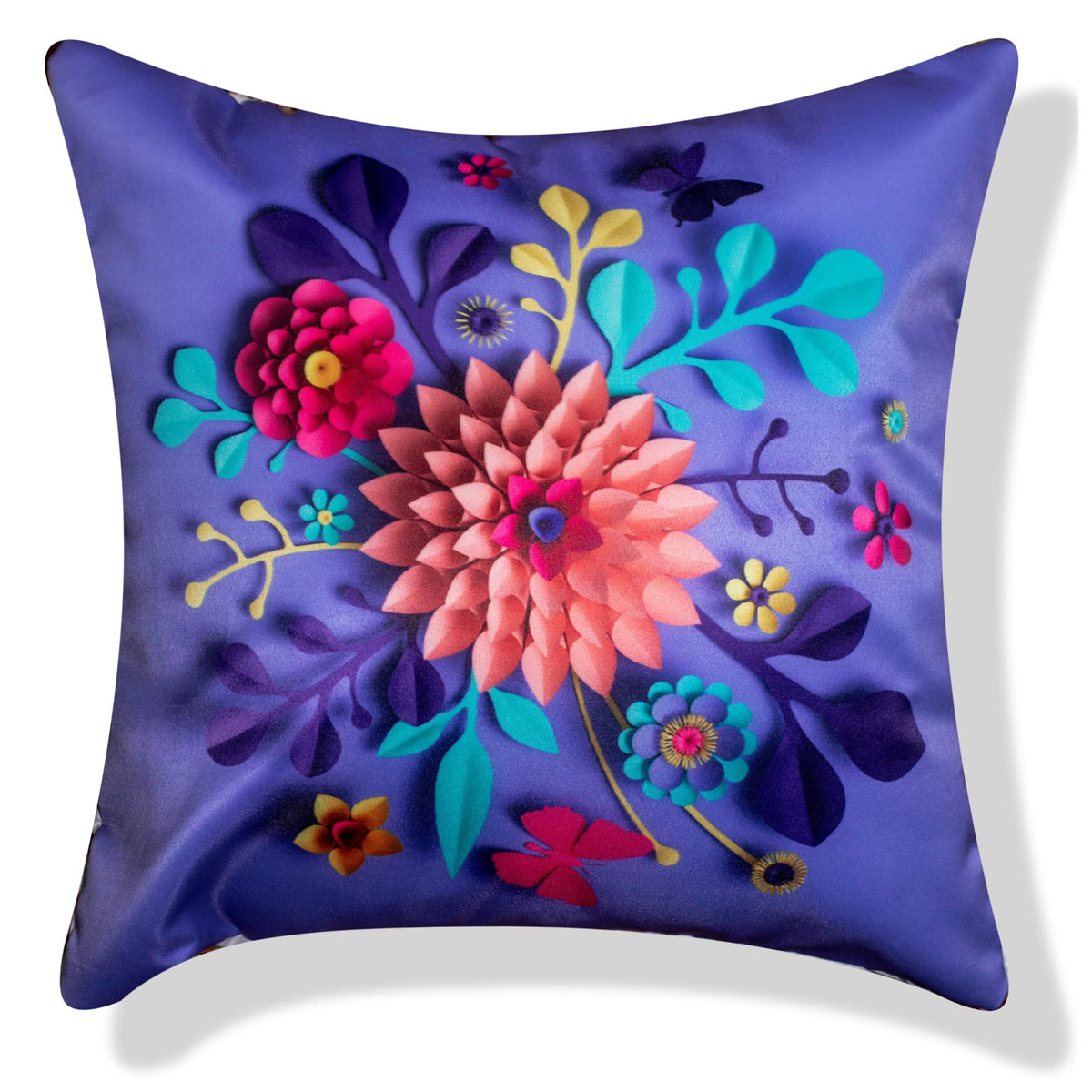 Vendola Rose Satin 250TC Cushion Pillow Covers, Peach, Set of 5 (20X20 Inches, Peach Rose)