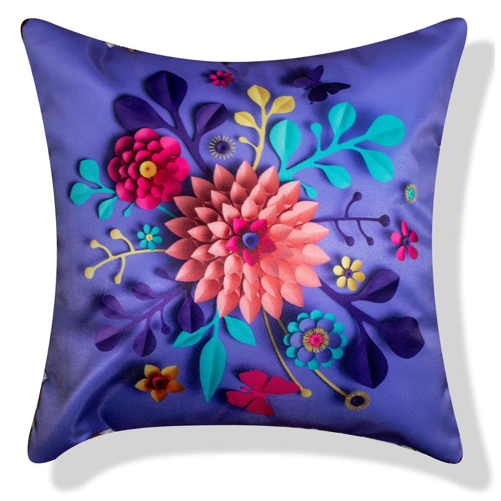 Vendola Rose Satin 250TC Cushion Pillow Covers, Peach, Set of 5 (24X24 Inches, Peach Rose)