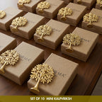 BEHOMA 100% Pure Brass (8.5 cm) Kalpvriksh Tree with Birds Set - Set of 10