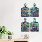 Artvibes Bird Butterfly & Flower Theme Wooden Art Decoration Item for Living Room | Garden Balcony| Stylish Modern Decor Item | Festive Decor | Wall Poster | Unique Gift (WH_5659N), Set of 4