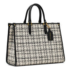 Miraggio Womens Denice Tweed Large Sized Tote Bag With Adjustable & Detachable Sling Strap And Top Handles | Fits Upto 16 Laptop | Tote Bags for Women For Office Use, Work, Tweed White