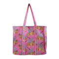 Ravaiyaa - Attitude is everything Women & Man Beautiful Printed Cotton Grocery Shopping Bag | Shoulder Bag | Cotton Tote Bag | Travel Tote Bags 18x5.5x16 Inch (Pink Jaguar)