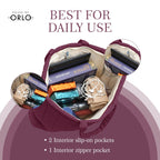 HOUSE OF ORLO Quilted 100% Cotton Waffle Weave Handmade Tote Bags with Zipper and Double Handles for Women Ideal for College, Travel, Work and Daily Use (Burgundy)