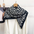 CrossKulture Printed Poly Silken feel Scarf Stole for Women | Stylish, Soft, & Lightweight | Satin Feel Neck, Hair & Head Scarf for Women | Square Silk Stole for Handbag (Colour77)