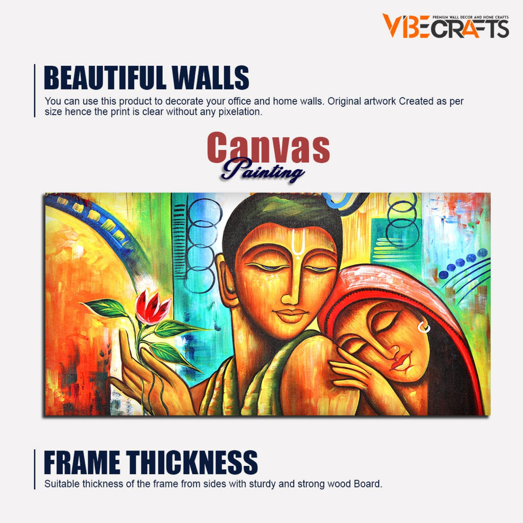 VIBECRAFTS Canvas Paintings for Living Room Drawing Room Canvas Wall Painting of Beautiful Colorful Trees for Home|Office|Gift(PTVCH_2397NV)(48 x 24 Inches)