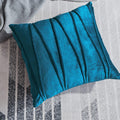 Khooti Velvet Striped Cushion Cover Pack of 1-30 x 30 / 76 x 76 cm | Sea Blue | Soft Pillow Covers Cushion Case for Sofa Bedroom Livingroom Chair Car, Cushion Cover with Zig Zag Pattern