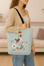The Purple Tree Eco-Friendly Canvas Tote Bag, Sustainable, Reusable Shopping, Beach, Travel or Everyday Tote, Wide Tote Bag, Bloom