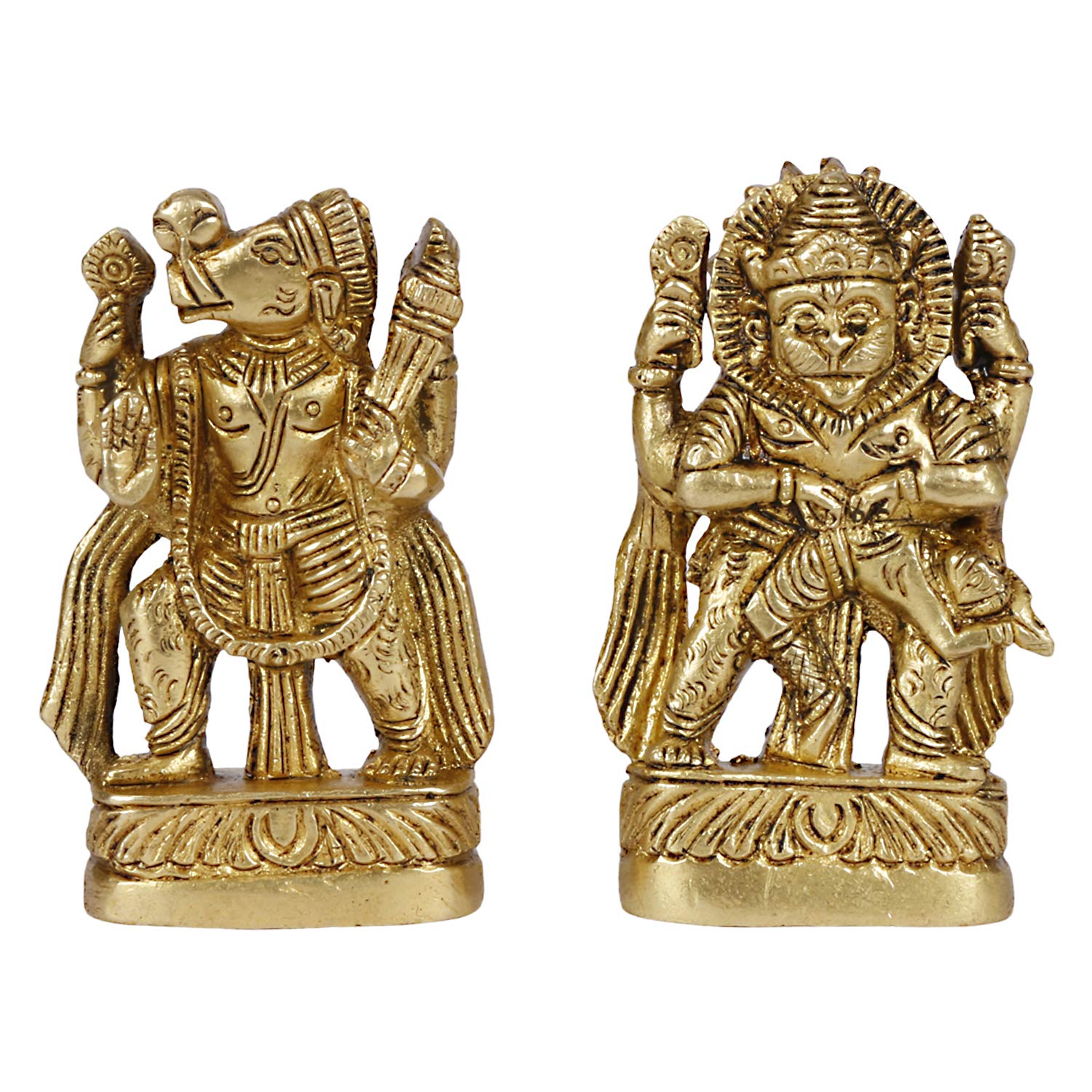 ARTVARKO Brass Dasavatharam of Lord Vishnu Statues Ten Incarnations Avatars Idol Murti Temple 3 Inch.