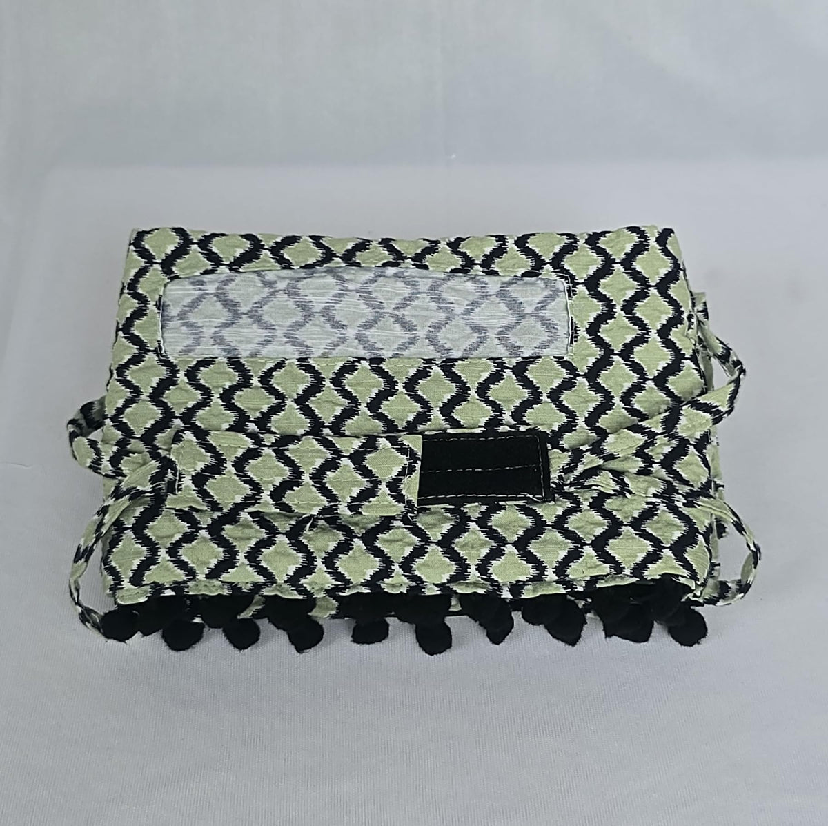 Switchon Rayon Mill Dye Innovative Scarf Hijab For Women With Closer Hook And Loop Tape Size Adjustable -Scoty Scarf (Green_Black), (Female)