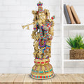 ARTVARKO Krishna Brass Idol Statue Spiritual Puja Home Décor 21 Inches
