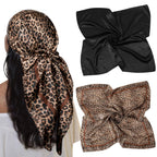 BendJoy 2 PCS Scarf for Women Stylish, Satin Silk Head Scarf, Soft Square Bandanas for Women, Elegant Summer Headscarf for Styling, Hair Protection & Daily Fashion Wear(35.4in×35.45in