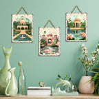 Artvibes Royal Tomb With Lotus Pond Art Wall Hanging Home Decorative Wall Art For Living Room | Bedroom | Gifts | Wall Hanger For Decoration | Modern Decor | Artwork | Wall Sculpture (WH_96187N)