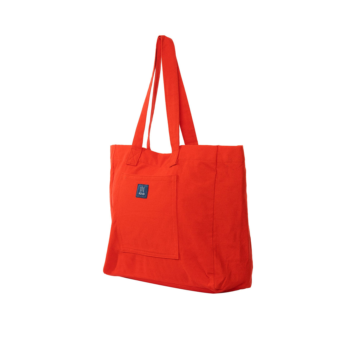 AQVA Cotton Canvas Tote Bag for Women & Girls | Shoulder Bag with Magnetic Button Closure & Solid Colour | Multipurpose Shopping, Travel, Beach, Office Bag | Good Gift Choice for Women (Red)