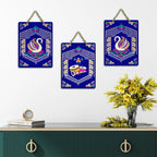 Artvibes Tanjore Art Home MDF Wooden Wall Art for Home Decor | Music Wall Art for Decoration | Wall Poster | Wall Sculpture | Signs & Plaques | Graphic Art | Unique Gift (WH_96156N), Set of 3