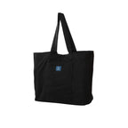 AQVA Cotton Canvas Tote Bag for Women & Girls | Shoulder Bag with Magnetic Button Closure & Solid Colour | Multipurpose Shopping, Travel, Beach, Office Bag | Good Gift Choice for Women (Black)
