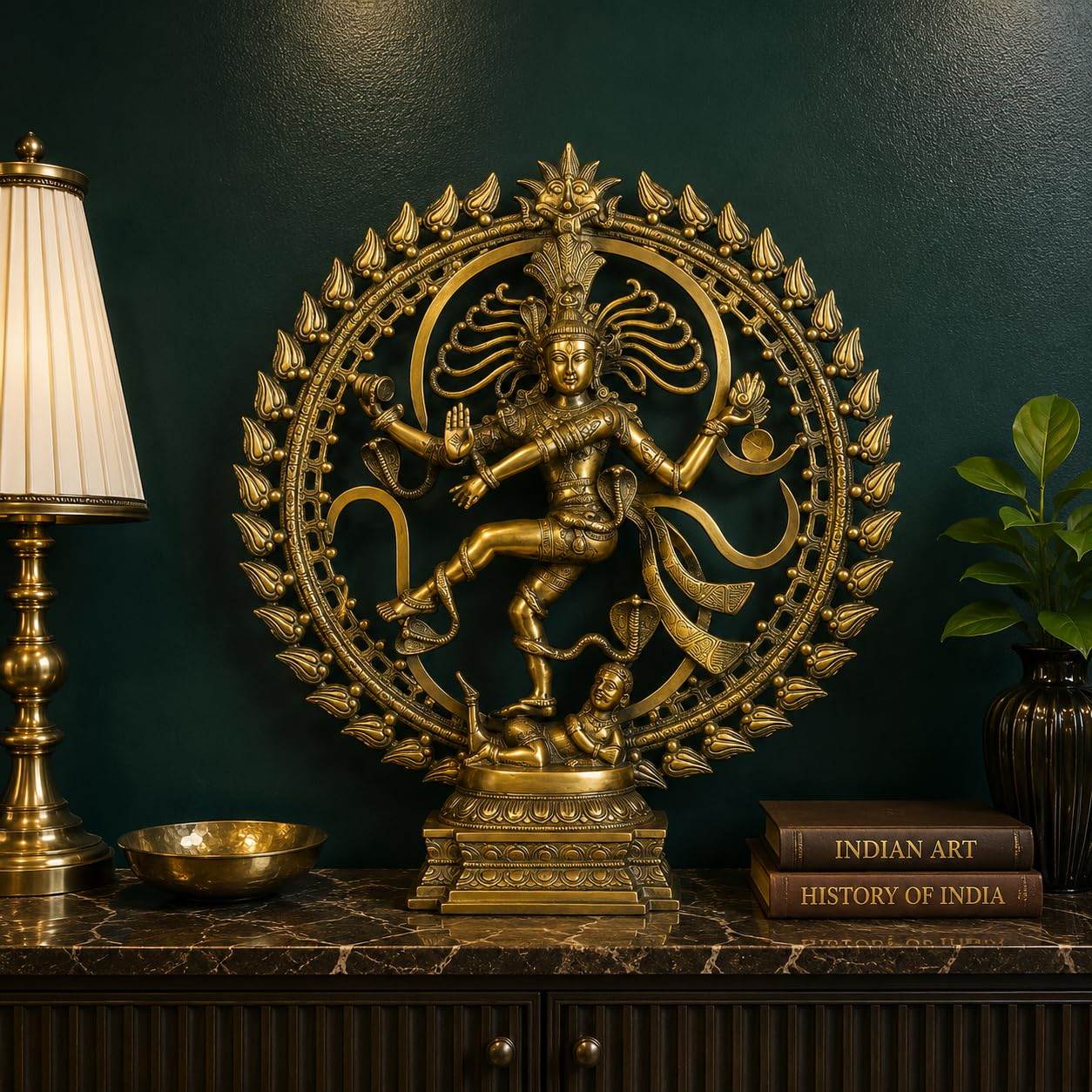 ARTVARKO Brass Metal Natraj Idol Murti Om Nataraja Idiol Large Shiva Natraj Statue Home D?cor Mandir Temple Vastu Showpiece Height 24 Inches